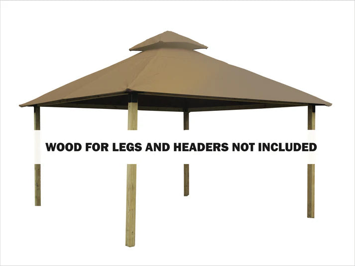 Riverstone Industries ACACIA AGOK12 12 sq. ft. Gazebo Roof Framing And Mounting Kit with Outdura Canopy Khaki