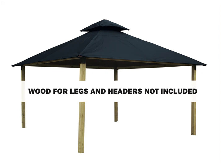 Riverstone Industries ACACIA AGOK12 12 sq. ft. Gazebo Roof Framing And Mounting Kit with Outdura Canopy Steel Blue