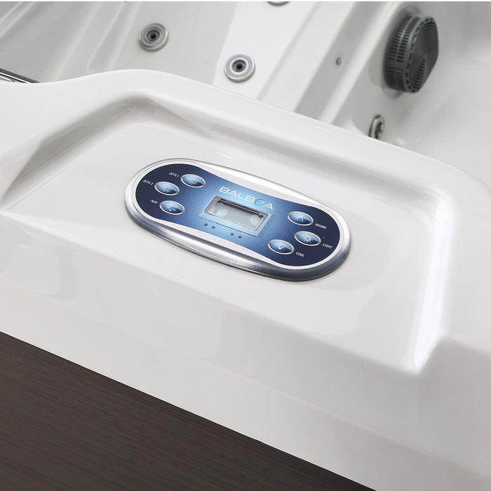 Empava Luxury Freestanding 6 Person Square Outdoor Hot Tub - 55 Jet Whirlpool Spa, LED Lighting, Ozone Filtration