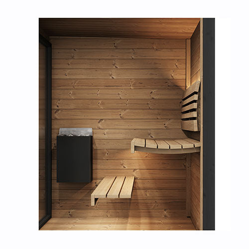 SaunaLife GL4 Outdoor Sauna Kit - Garden Luxury-Series Outdoor DIY Sauna Kit, Thermo-Spruce, up to 4 Persons Inside