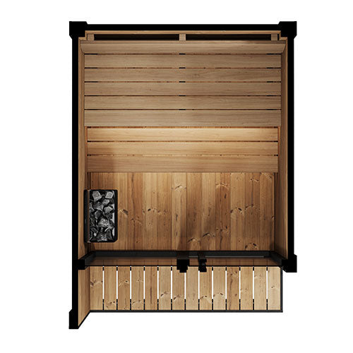 SaunaLife GL4 Outdoor Sauna Kit - Garden Luxury-Series Outdoor DIY Sauna Kit, Thermo-Spruce, up to 4 Persons Upper