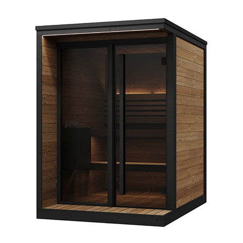 SaunaLife GL4 Outdoor Sauna Kit - Garden Luxury-Series Outdoor DIY Sauna Kit, Thermo-Spruce, up to 4 Persons Side