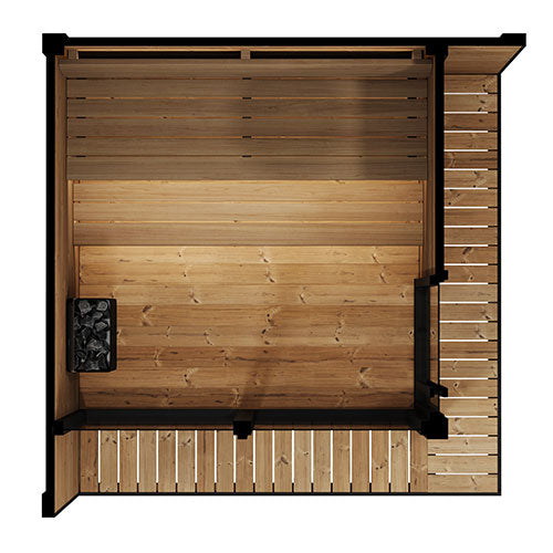 SaunaLife GL6 Outdoor Sauna Kit - Garden Luxury-Series Outdoor DIY Sauna Kit, Thermo-Spruce, up to 6 Persons Upper