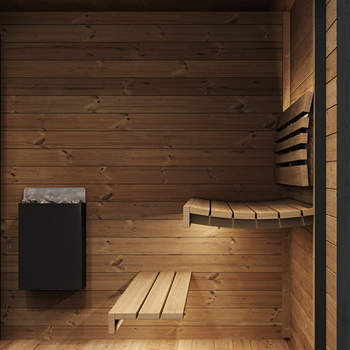 SaunaLife GL6 Outdoor Sauna Kit - Garden Luxury-Series Outdoor DIY Sauna Kit, Thermo-Spruce, up to 6 Persons Inside