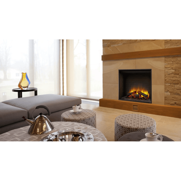 SimpliFire 30 Inch Traditional Built-In Electric Fireplace Attached