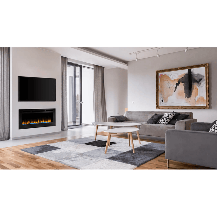 SimpliFire 40 Inch Allusion Linear Recessed/Wall-Mounted Electric Fireplace Attached