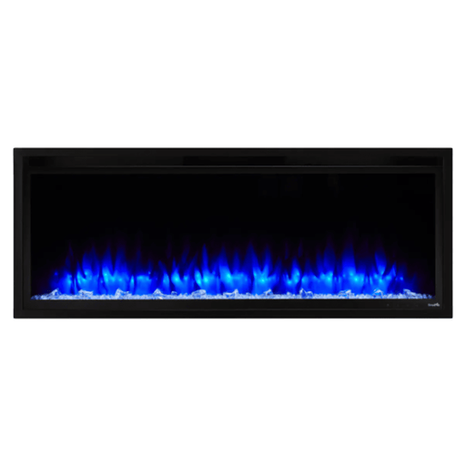 SimpliFire 50 Inch Allusion Platinum Linear Wall-Mounted Electric Fireplace Front