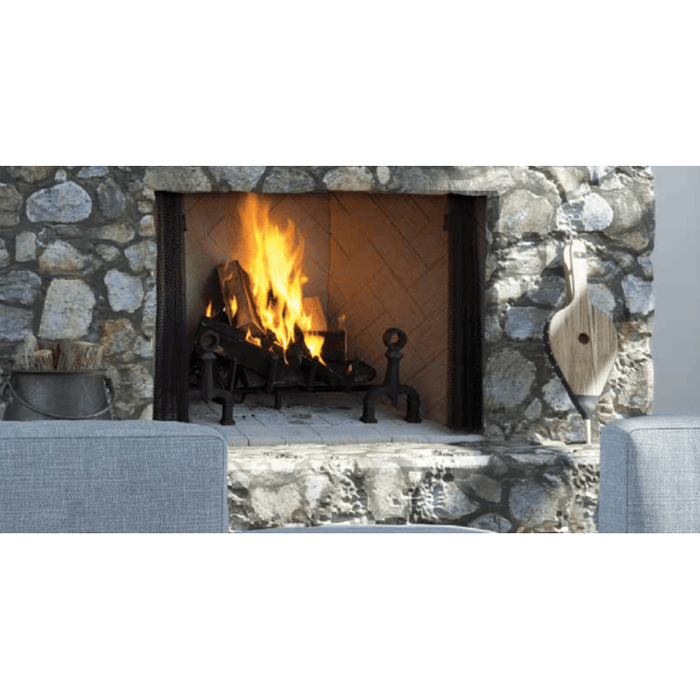 Superior WRT45000 Series Traditional White Herringbone Refractory Panels Wood Burning Fireplace Atatched Zoom