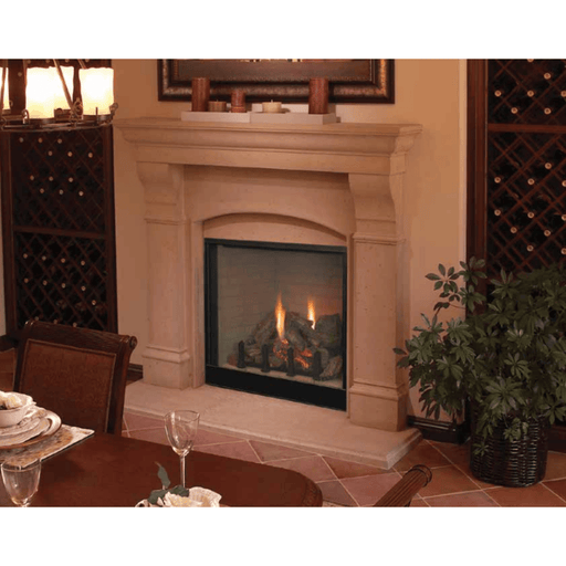 Superior 36 Inch Traditional Direct Vent Propane Red Stacked Fireplace Attached