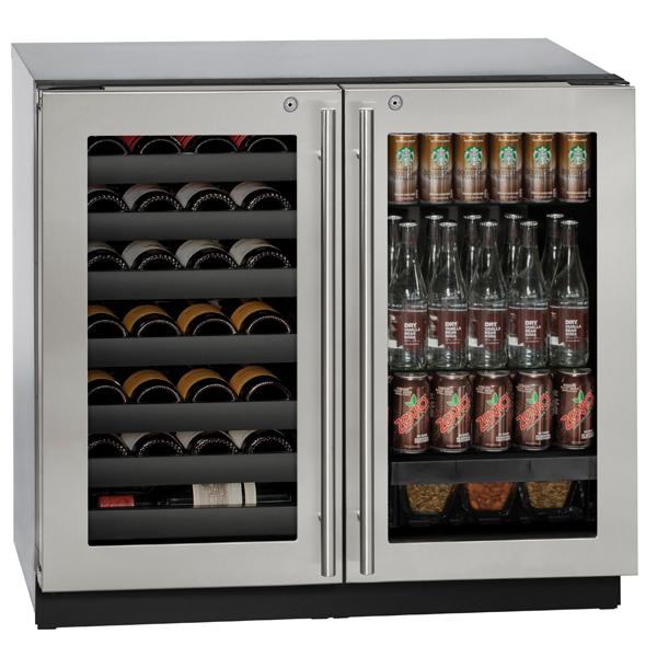 U-Line 36 Inch 3000 Series Beverage Center - Stainless with Lock