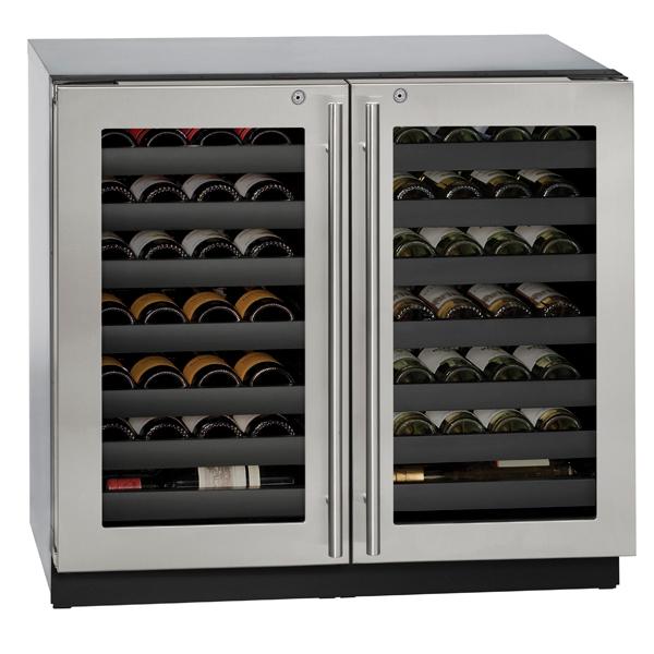 U-Line 36 Inch 3000 Series Dual Zone Wine Refrigerator - SF w/ lock