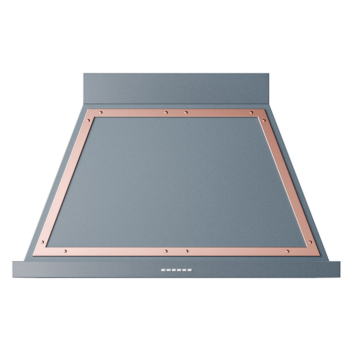 ILVE 40 Inch Nostalgie II Noblesse 600 CFM Wall Mount Blue Grey Range Hood