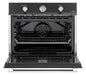 Verona 30 Inch Built In Single Gas Wall Matte Black Oven Open