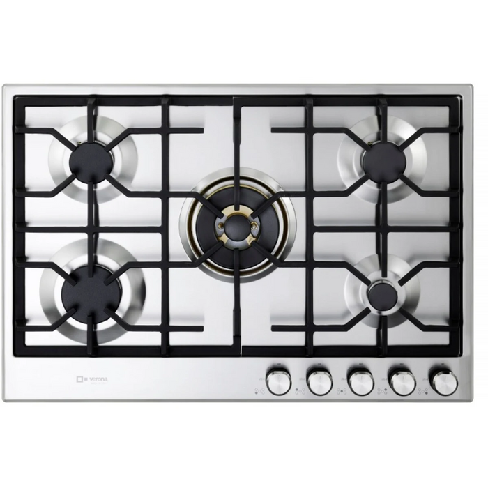 Verona 30 Inch Designer Gas Stainless Steel Cooktop Top