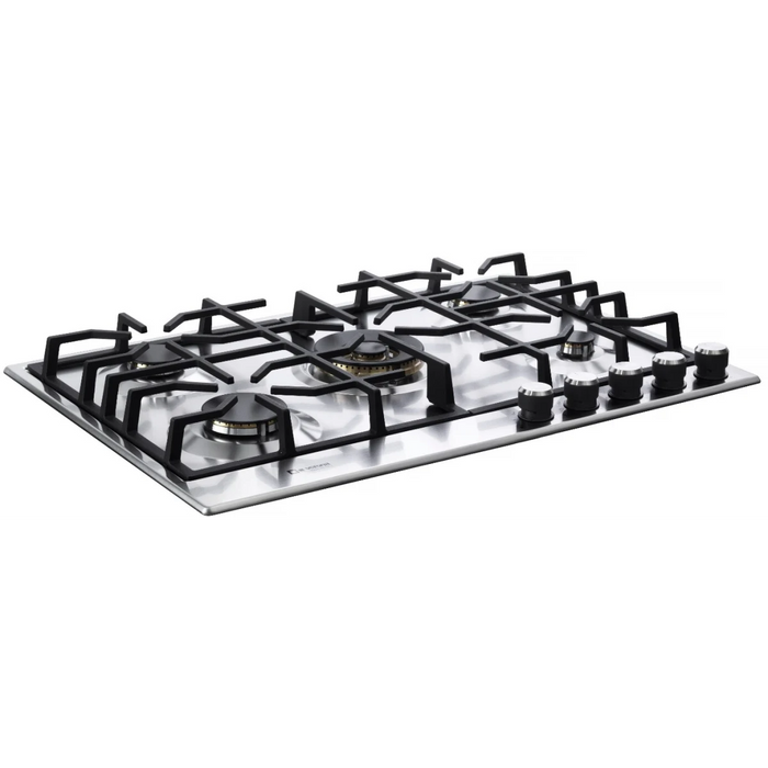 Verona 30 Inch Designer Gas Stainless Steel Cooktop Side