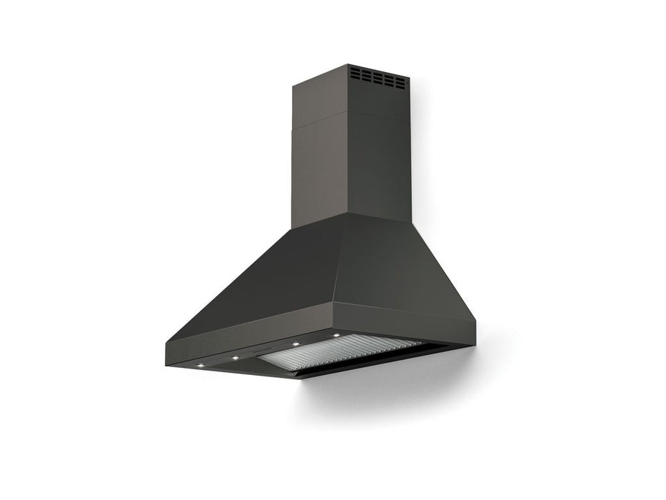 Verona 36 Inch 600 CFM Designer Low Profile Wall Mount Matte Black Range Hood Side