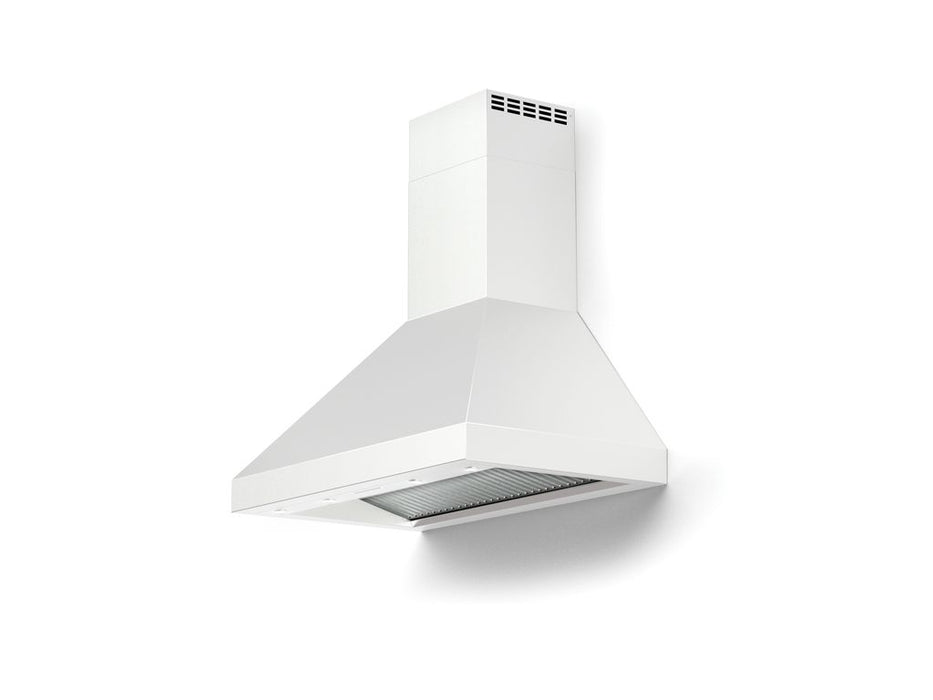 Verona 36 Inch 600 CFM Designer Low Profile Wall Mount White Range Hood  Side