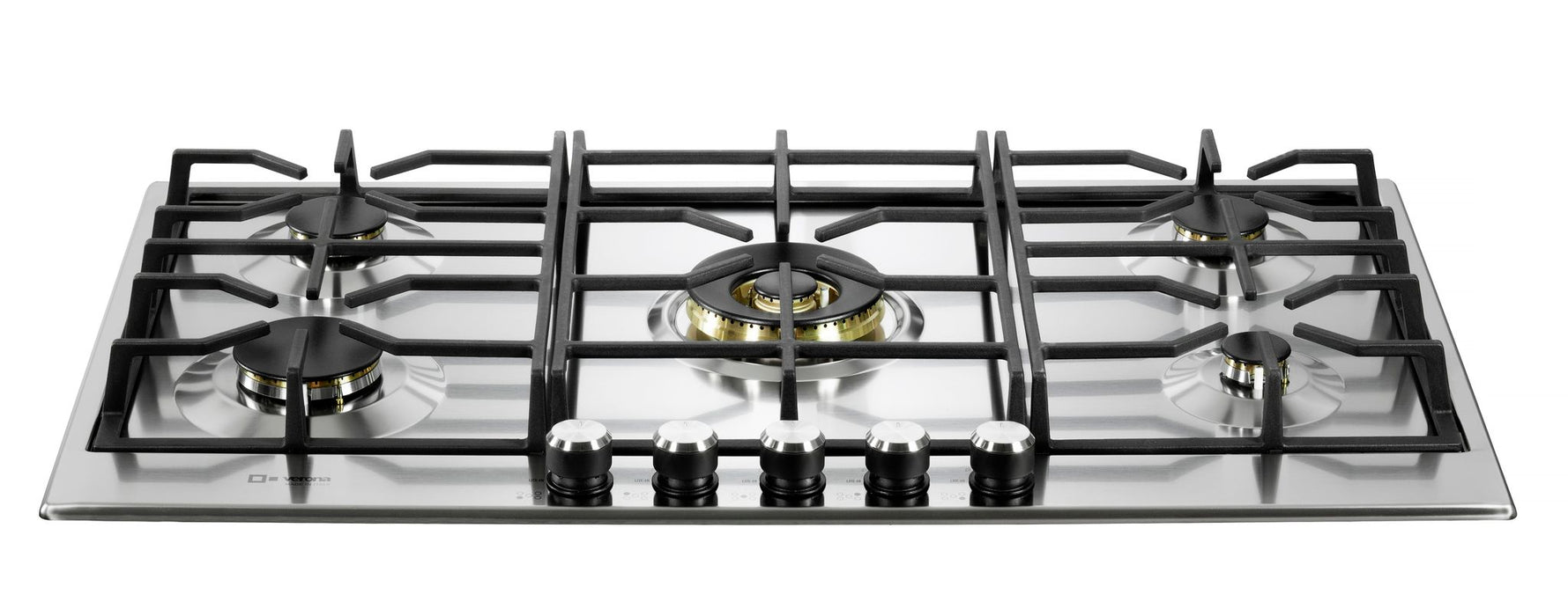 Verona 36 Inch Designer Gas Stainless Steel Cooktop Front