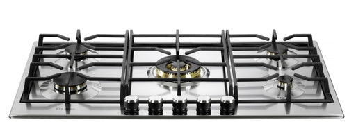 Verona 36 Inch Designer Gas Stainless Steel Cooktop Front