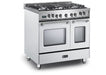 Verona Prestige 36 Inch Freestanding Dual Fuel Double Oven White Range Side