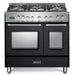 Verona Prestige 36 Inch Freestanding Dual Fuel Double Oven Matte Black Range Main