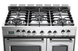 Verona Prestige 36 Inch Freestanding Dual Fuel Double Oven Stainless Steel Range Burners