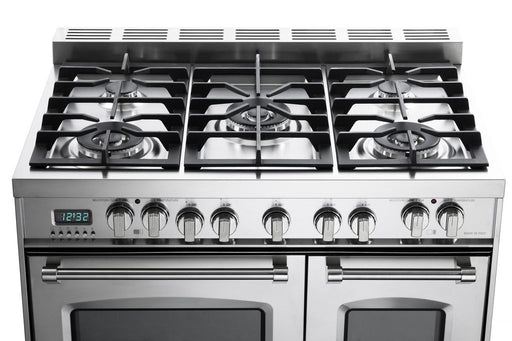 Verona Prestige 36 Inch Freestanding Dual Fuel Double Oven Stainless Steel Range Burners
