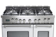 Verona Prestige 36 Inch Freestanding Dual Fuel Double Oven White Range Burners
