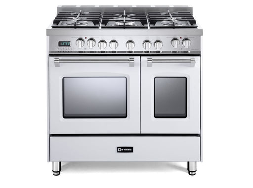 Verona Prestige 36 Inch Freestanding Dual Fuel Double Oven White Range Main