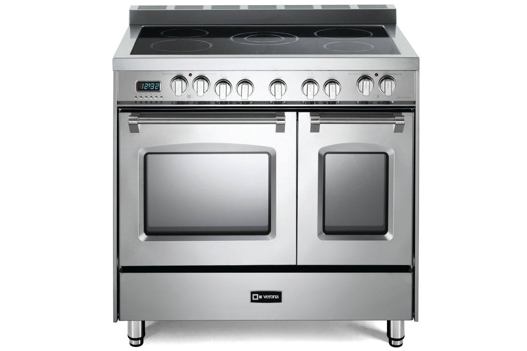 Verona Prestige 36 Inch Freestanding Electric Glass Top Double Oven Stainless Steel Range Main