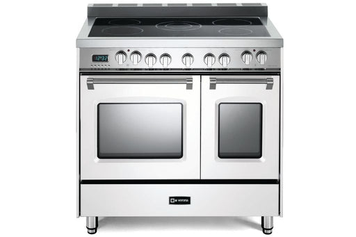 Verona Prestige 36 Inch Freestanding Electric Glass Top Double Oven White Range Main