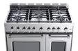 Verona Prestige 36 Inch Freestanding Gas Double Oven Stainless Steel Range Burners