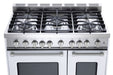 Verona Prestige 36 Inch Freestanding Gas Double Oven White Range Burners