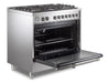 Verona Prima 36 Inch Freestanding Stainless Steel Gas Range Open