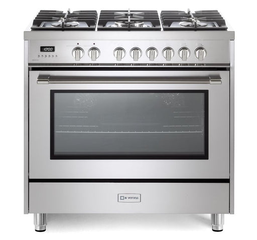 Verona Prima 36 Inch Freestanding Stainless Steel Dual Fuel Range Main