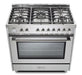 Verona Prima 36 Inch Freestanding Stainless Steel Gas Range Burners
