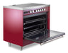 Verona Ultima 36 Inch Freestanding Burgundy Induction Range Open