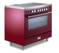 Verona Ultima 36 Inch Freestanding Burgundy Induction Range Side