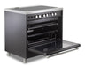 Verona Ultima 36 Inch Freestanding Matte Black Induction Range Open