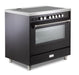 Verona Ultima 36 Inch Freestanding Matte Black Induction Range Side