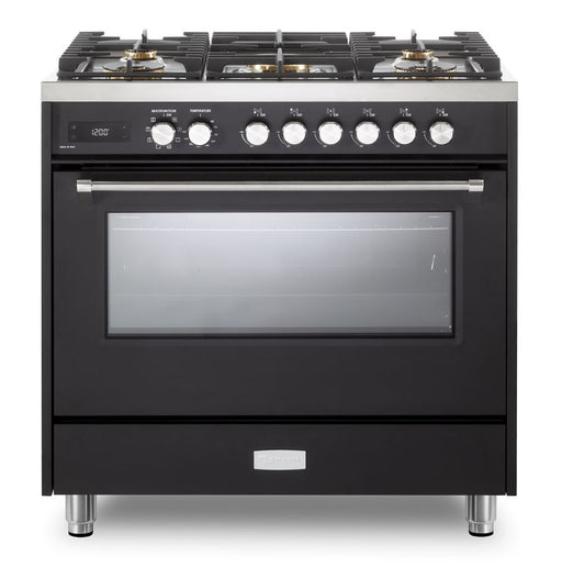 Verona Ultima 36 Inch Freestanding Matte Black Dual Fuel Range Main