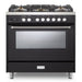 Verona Ultima 36 Inch Freestanding Matte Black Dual Fuel Range Main