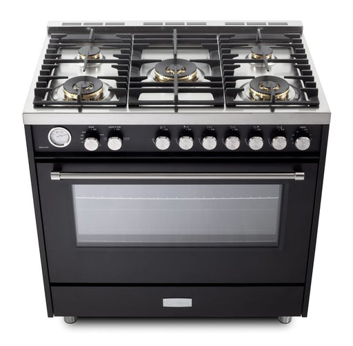 Verona Ultima 36 Inch Freestanding Matte Black Gas Range Burners
