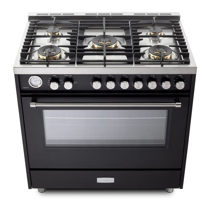 Verona Ultima 36 Inch Freestanding Matte Black Gas Range Burners