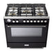 Verona Ultima 36 Inch Freestanding Matte Black Gas Range Burners