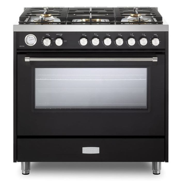 Verona Ultima 36 Inch Freestanding Matte Black Gas Range Main