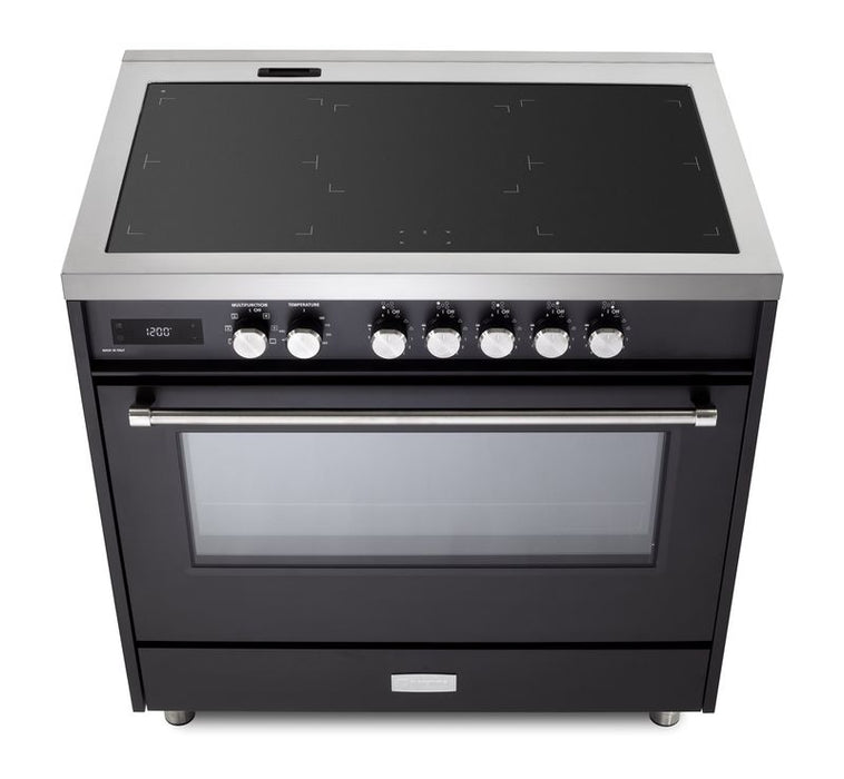 Verona Ultima 36 Inch Freestanding Matte Black Induction Range Range Top