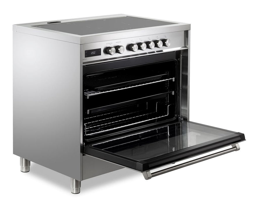 Verona Ultima 36 Inch Freestanding Stainless Steel Induction Range Open