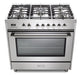 Verona Ultima 36 Inch Freestanding Stainless Steel Dual Fuel Range Burners