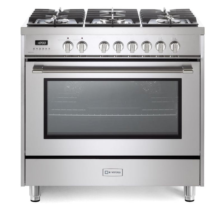Verona Ultima 36 Inch Freestanding Stainless Steel Dual Fuel Range Main
